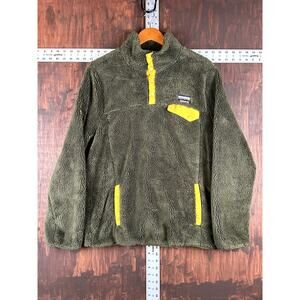 Gerry Hi Pule‎ Half Snap Sweater Fleece Sherpa Jacket Pullover Green Mens Large